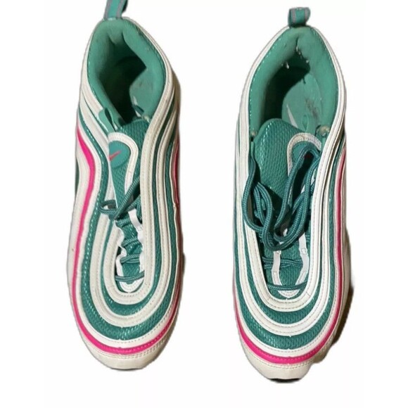 Nike Air Max 97 South Beach Style 921826-102 Shoes Mens Sz 9.5 White Green Pink main image 6